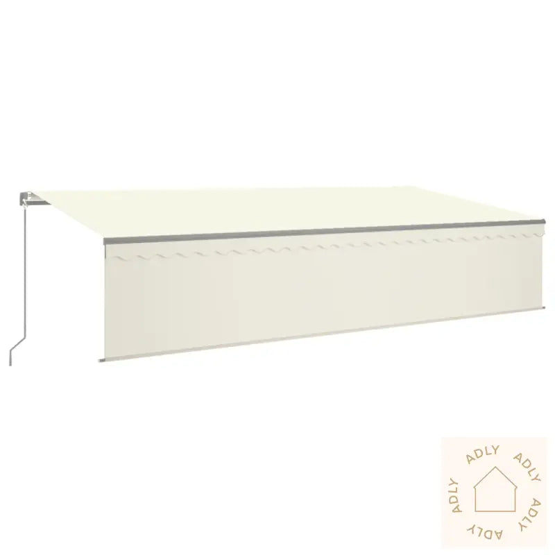 Manuell Uttrekkbar Markise Med Rullegardin Led 6X3 M Kremhvit