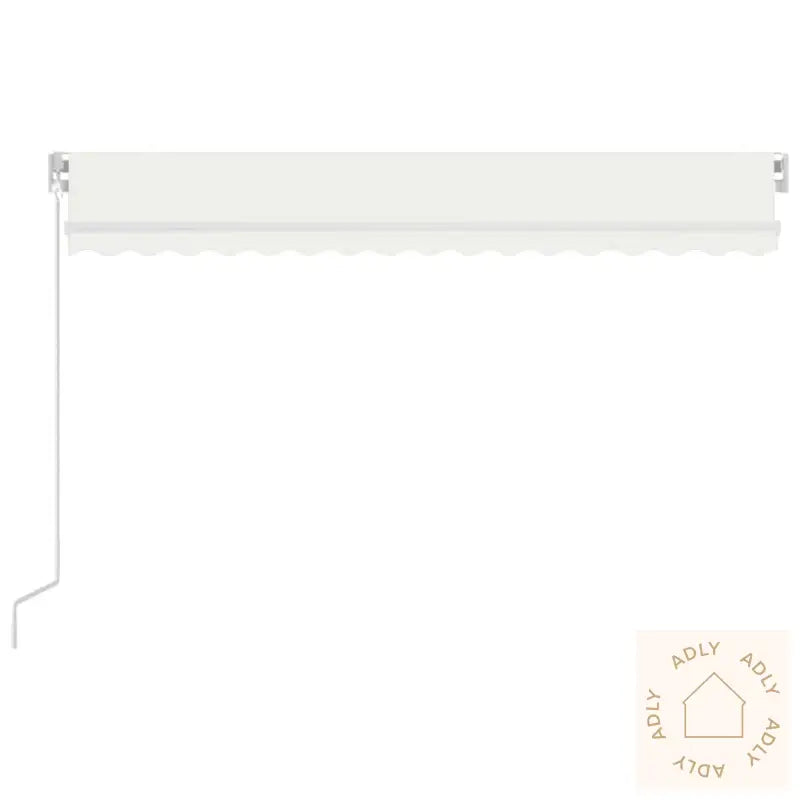 Manuell Uttrekkbar Markise Med Led 400X300 Cm Kremhvit