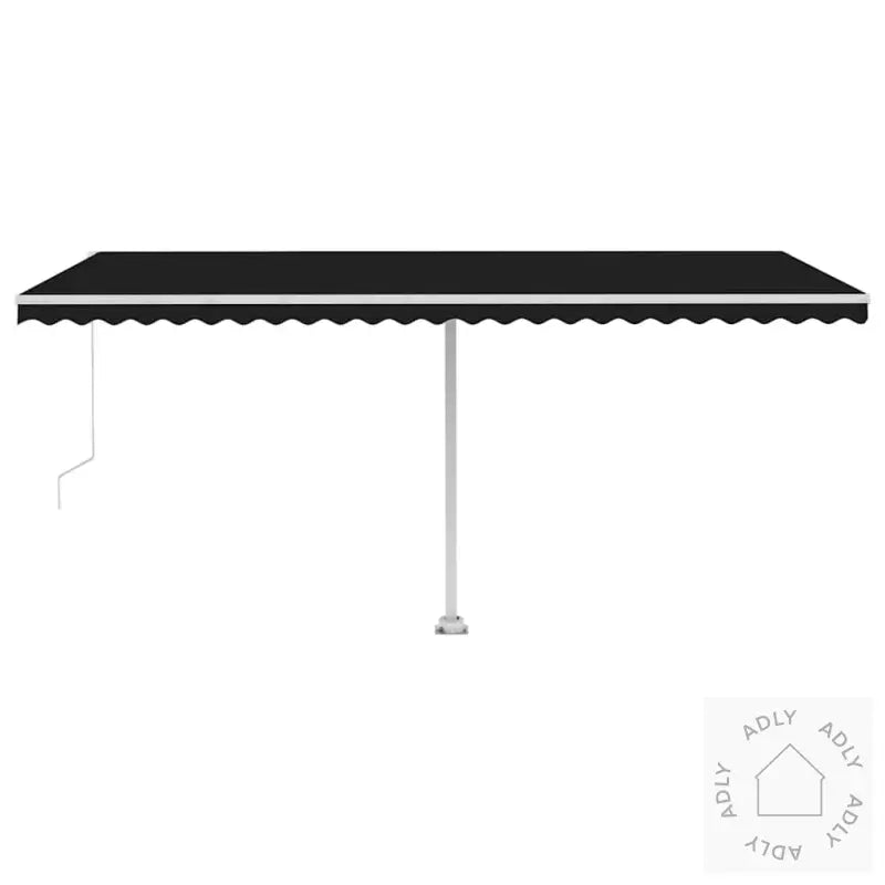 Manuell Uttrekkbar Markise Med Led 500X300 Cm Antrasitt