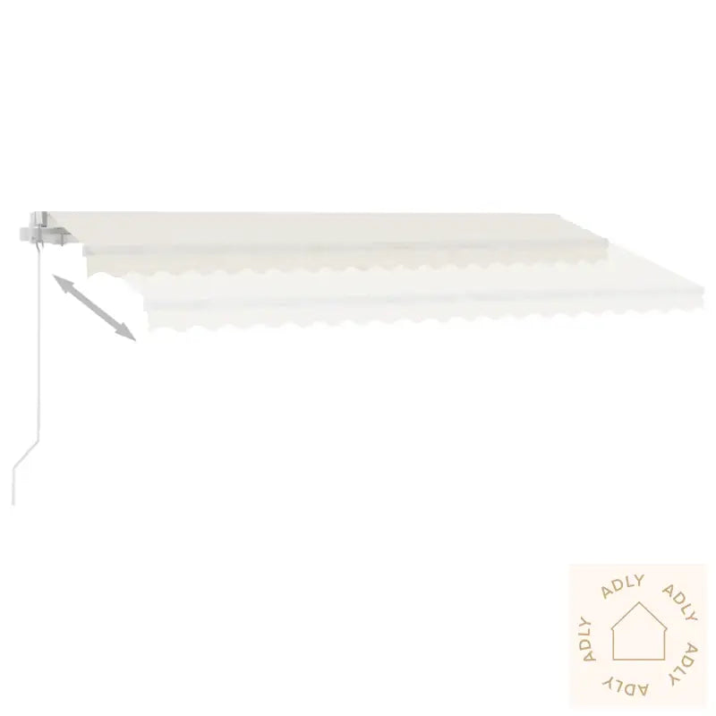 Manuell Uttrekkbar Markise Med Led 400X300 Cm Kremhvit