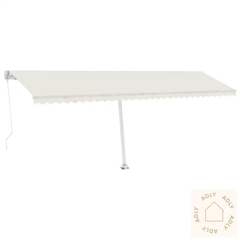 Frittstående Manuell Uttrekkbar Markise 600X300 Cm Kremhvit