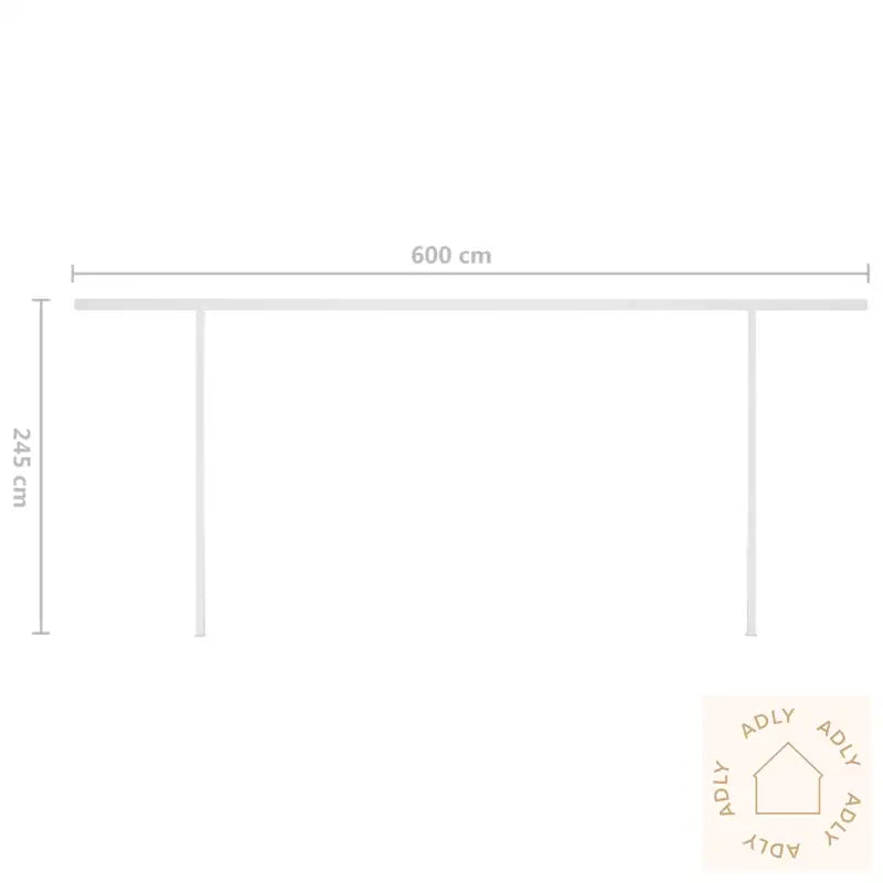 Manuell Uttrekkbar Markise Med Led 6X3 Kremhvit