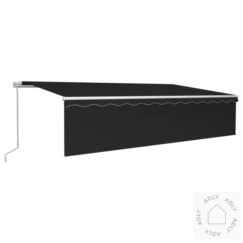 Manuell Uttrekkbar Markise Med Rullegardin Led 6X3 M Antrasitt