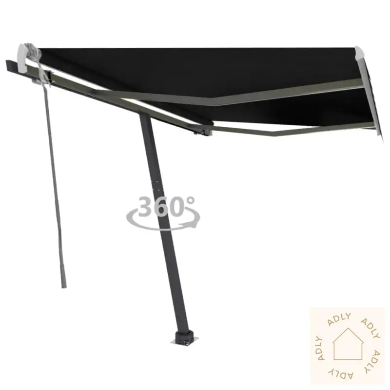 Frittstående Manuell Uttrekkbar Markise 350X250 Cm Antrasitt