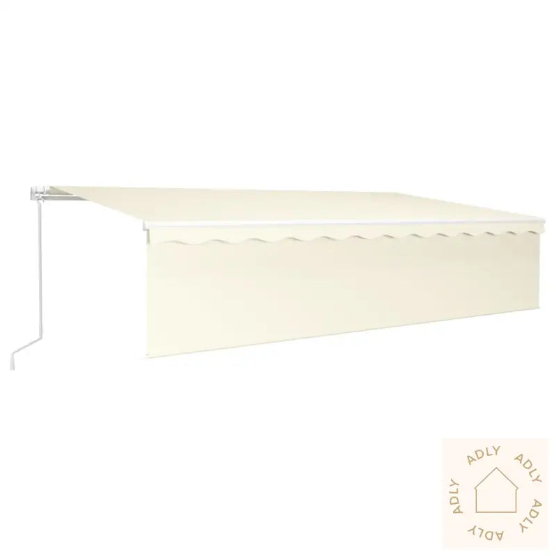Manuell Uttrekkbar Markise Med Rullegardin Led 6X3 M Kremhvit