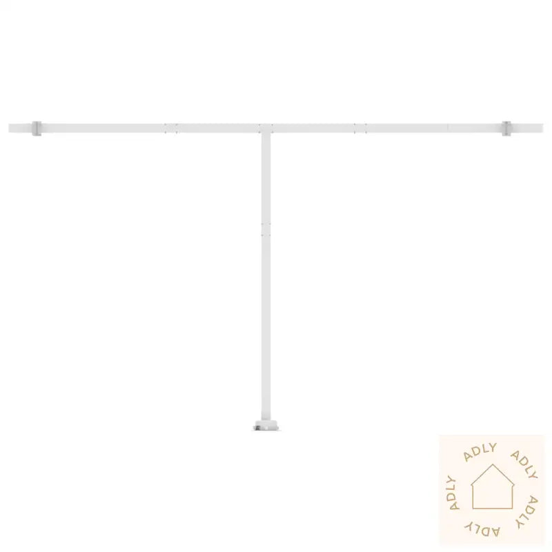 Manuell Uttrekkbar Markise Med Led 500X350 Cm Blå Og Hvit