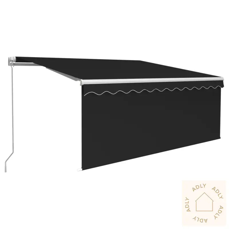 Manuell Uttrekkbar Markise Rullegardin&Led 3,5X2,5 M Antrasitt