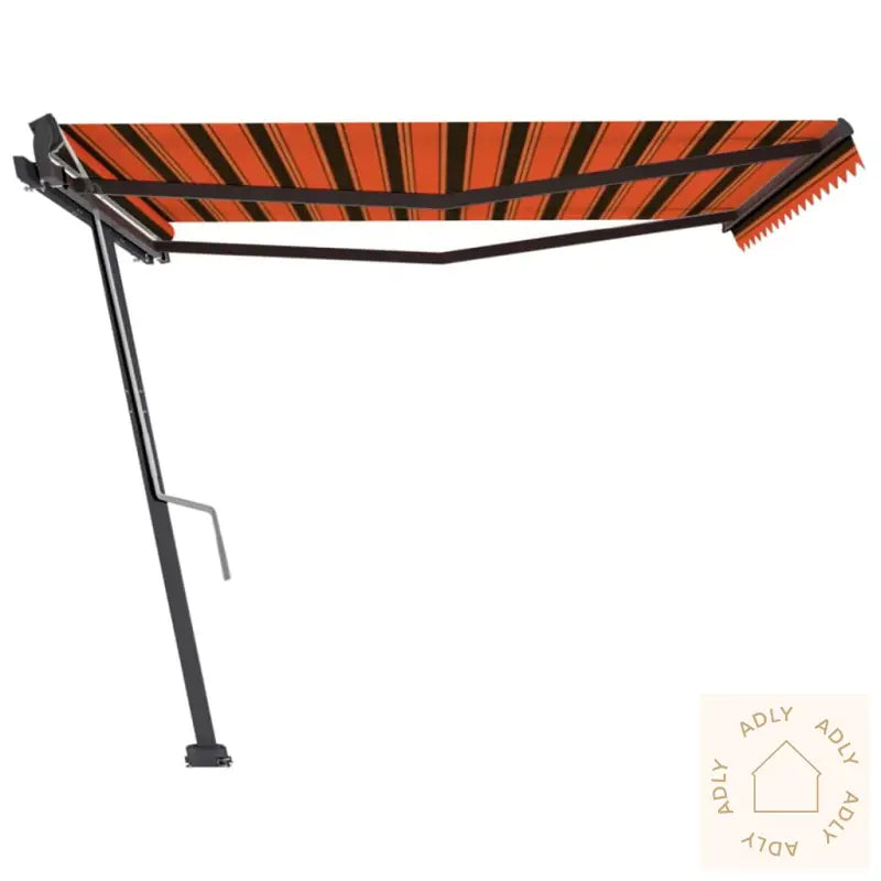 Frittstående Manuell Uttrekkbar Markise 400X300 Cm Oransje/Brun