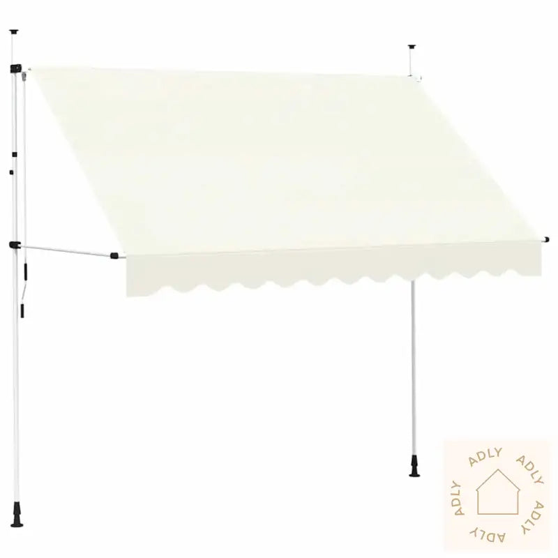 Manuell Uttrekkbar Markise 300 Cm Kremhvit