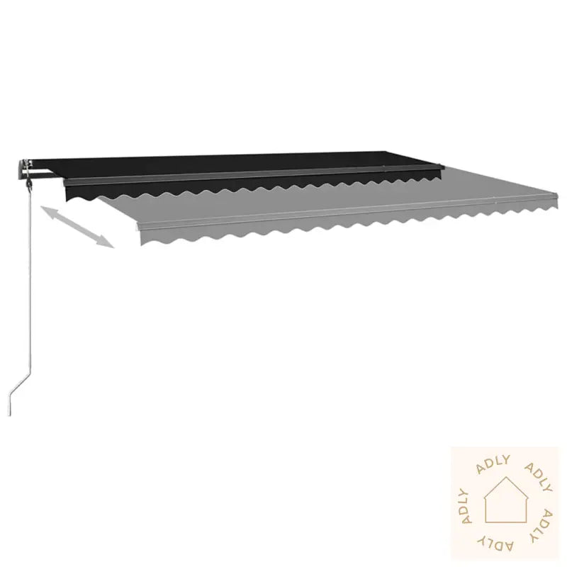 Manuell Uttrekkbar Markise Med Led 500X350 Cm Antrasitt