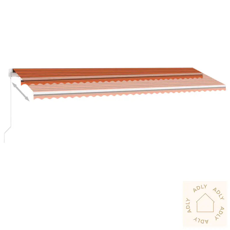 Manuell Uttrekkbar Markise Med Led 600X350 Cm Oransje Og Brun