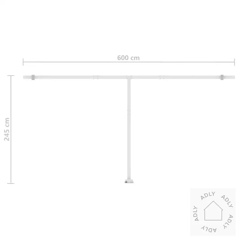 Manuell Uttrekkbar Markise Med Led 600X350 Cm Blå Og Hvit