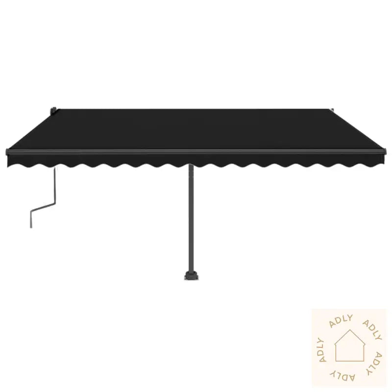 Manuell Uttrekkbar Markise Med Led 450X350 Cm Antrasitt