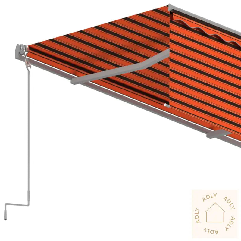 Manuell Uttrekkbar Markise Rullegardin 4,5X3 M Oransje Brun
