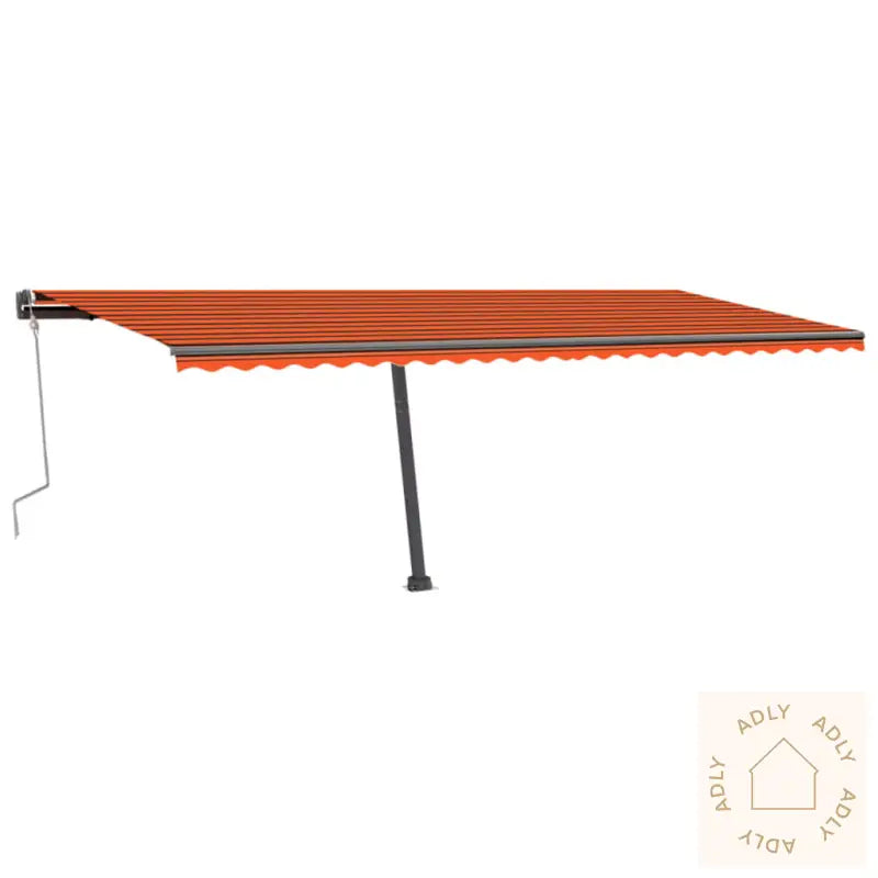Frittstående Manuell Uttrekkbar Markise 600X300 Cm Oransje/Brun