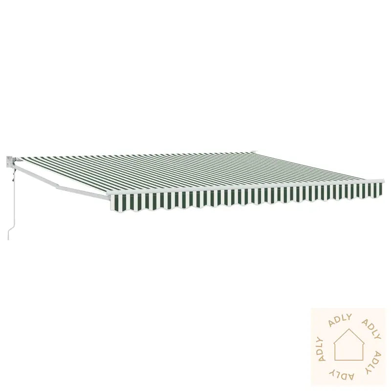 Automatisk Uttrekkbar Markise Grønn Og Hvit 400X300 Cm