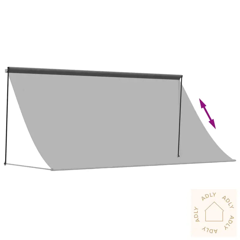 Uttrekkbar Markise Antrasitt 300X150 Cm Stoff Og Stål
