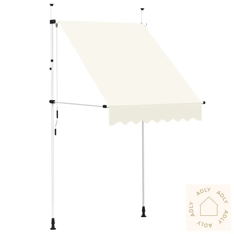 Manuell Uttrekkbar Markise 150 Cm Kremhvit