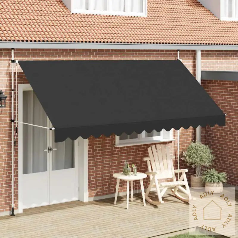 Manuell Uttrekkbar Markise 400 Cm Antrasitt
