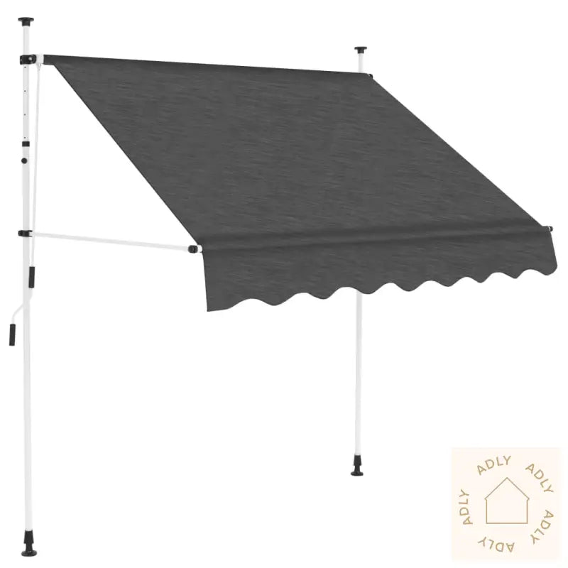 Manuell Uttrekkbar Markise 150 Cm Antrasitt