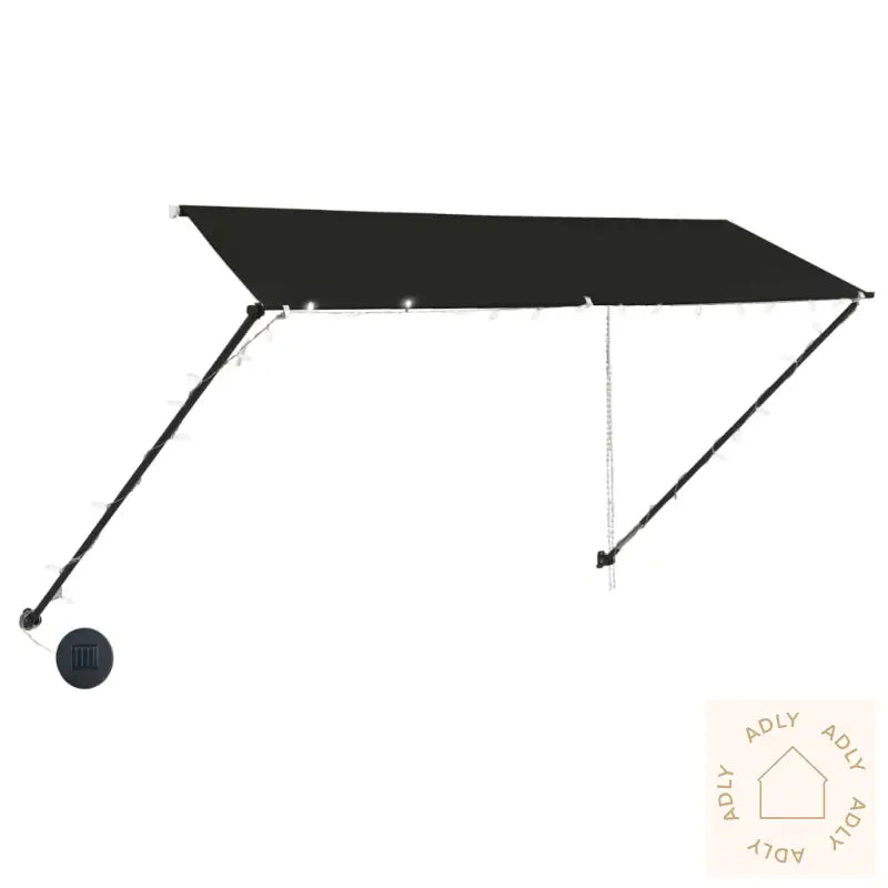 Uttrekkbar Markise Med Led 300X150 Cm Antrasitt