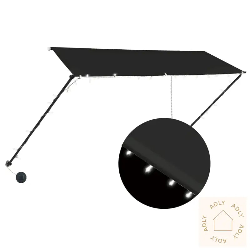 Uttrekkbar Markise Med Led 300X150 Cm Antrasitt
