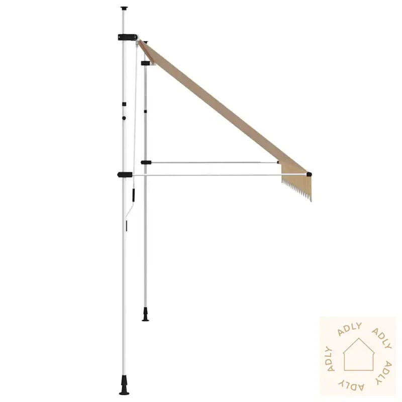 Manuell Uttrekkbar Markise 350 Cm Oransje Og Hvite Striper