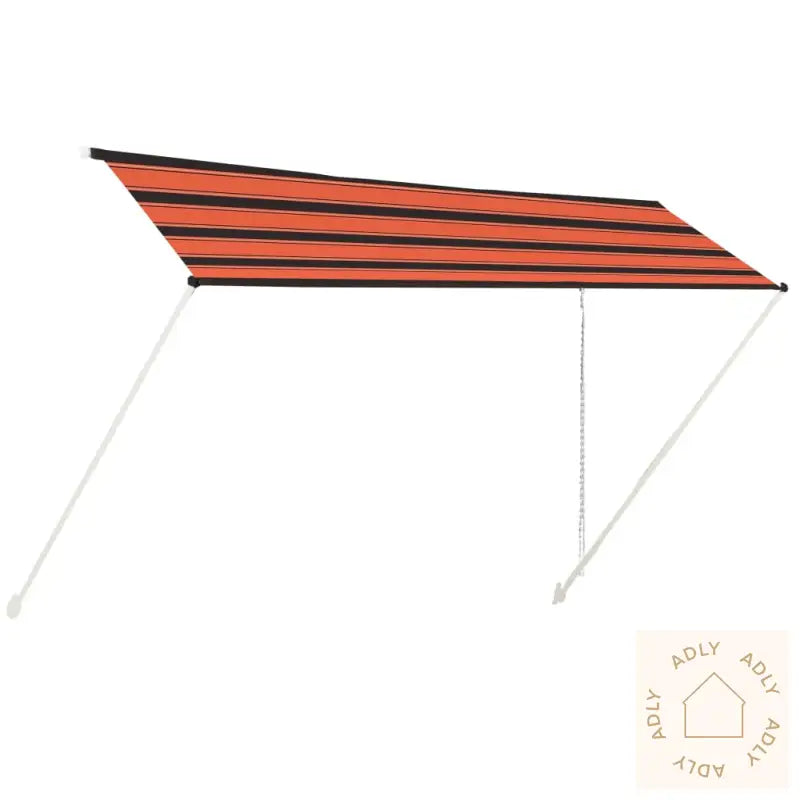 Uttrekkbar Markise 400X150 Cm Oransje Og Brun