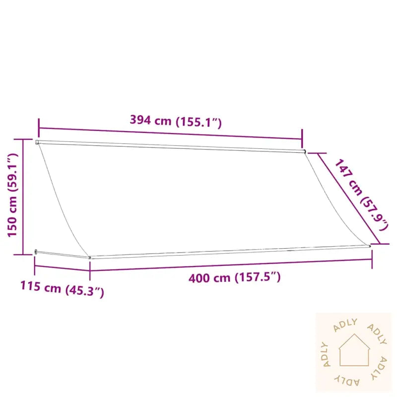 Uttrekkbar Markise 400X150 Cm Oransje Og Brun