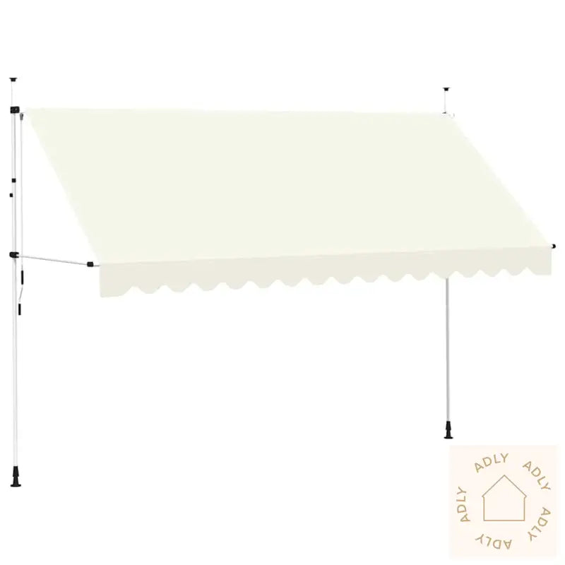 Manuell Uttrekkbar Markise 400 Cm Kremhvit