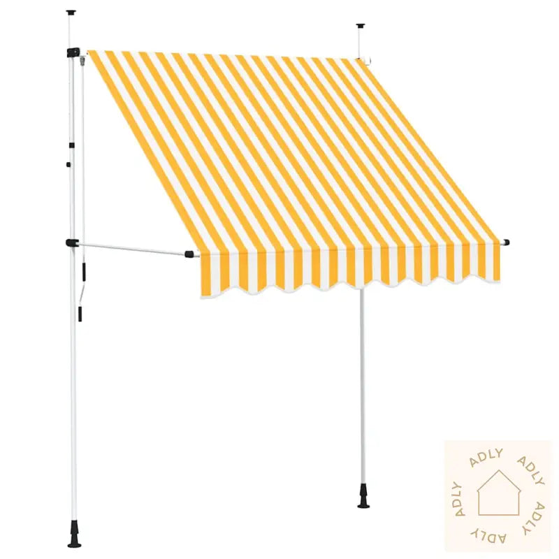 Manuell Uttrekkbar Markise 200 Cm Oransje Og Hvite Striper