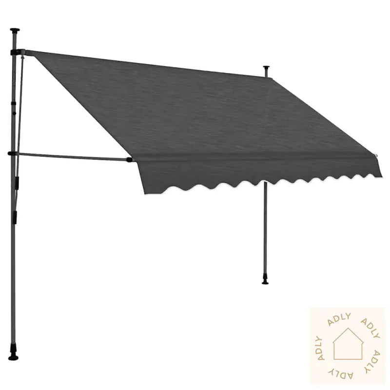 Manuell Uttrekkbar Markise Med Led 250 Cm Antrasitt
