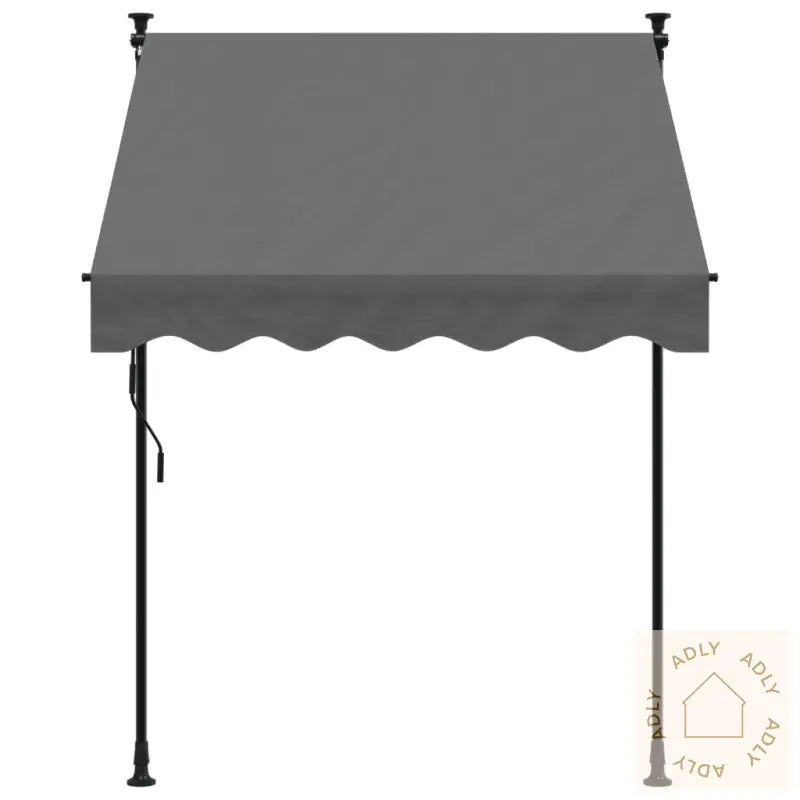 Uttrekkbar Markise Antrasitt 150X150 Cm Stoff Og Stål