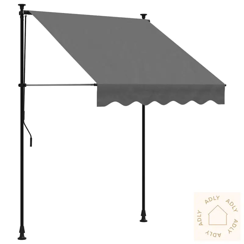 Uttrekkbar Markise Antrasitt 150X150 Cm Stoff Og Stål