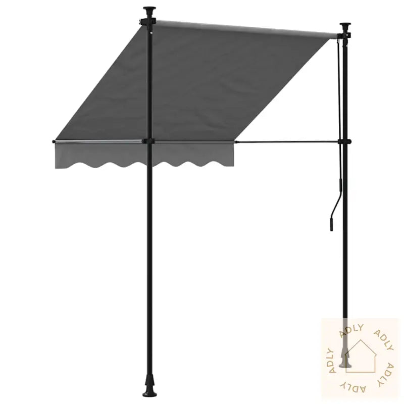 Uttrekkbar Markise Antrasitt 150X150 Cm Stoff Og Stål