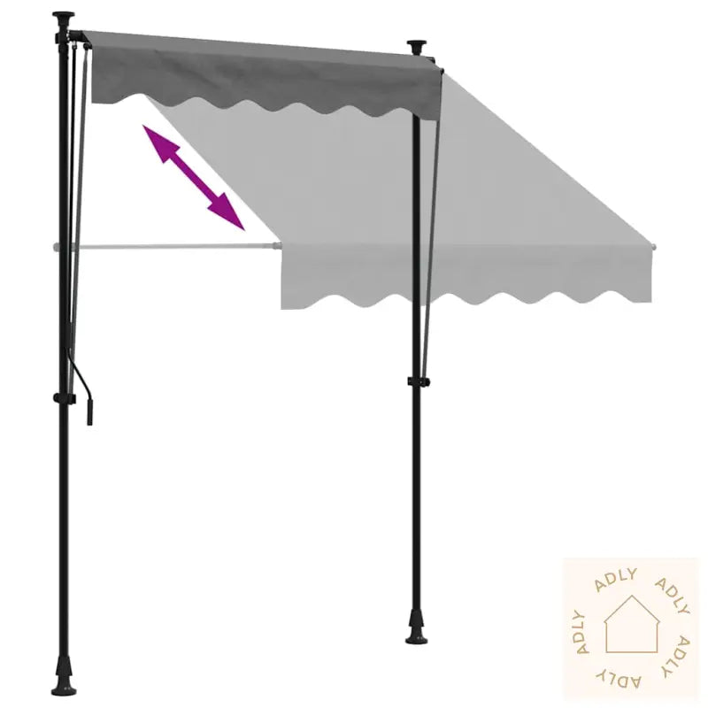 Uttrekkbar Markise Antrasitt 150X150 Cm Stoff Og Stål