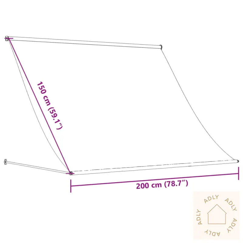 Uttrekkbar Markise Kremhvit 200X150 Cm Stoff Og Stål