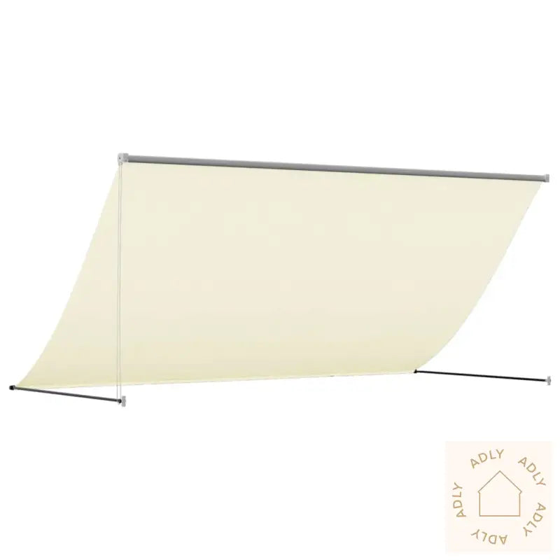 Uttrekkbar Markise Kremhvit 300X150 Cm Stoff Og Stål