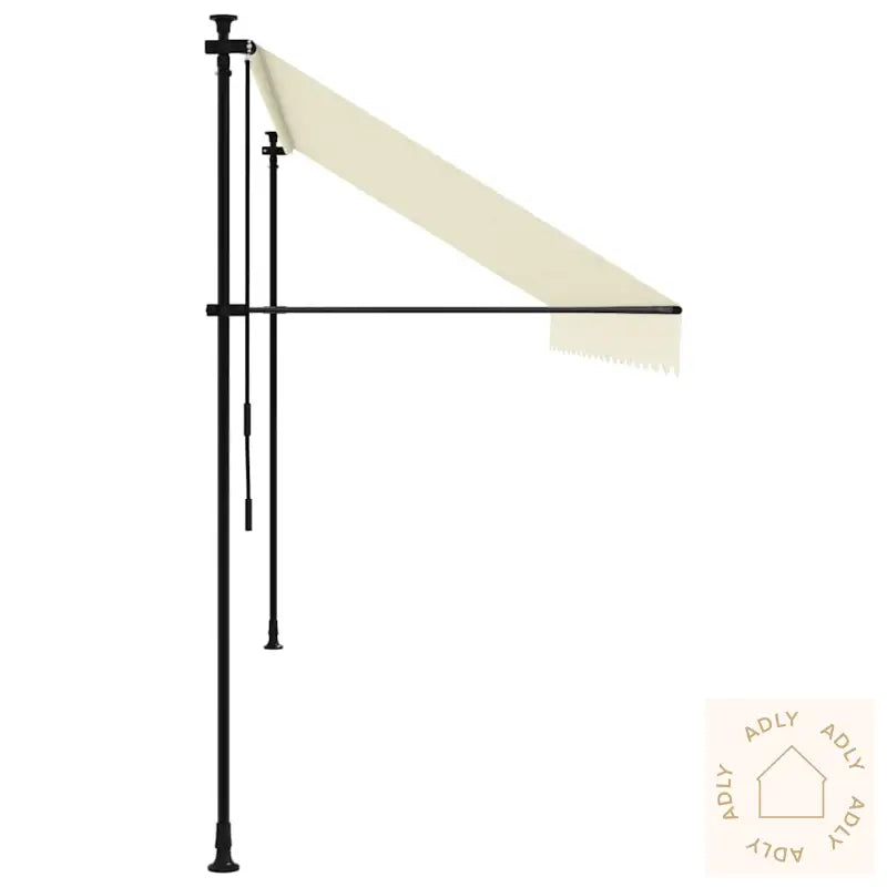 Uttrekkbar Markise Kremhvit 400X150 Cm Stoff Og Stål