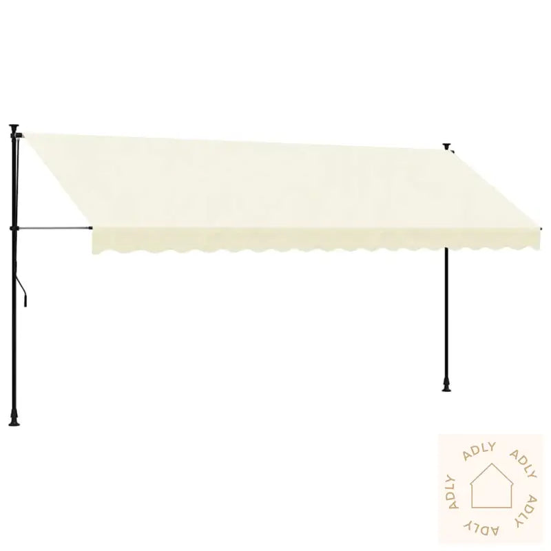 Uttrekkbar Markise Kremhvit 400X150 Cm Stoff Og Stål