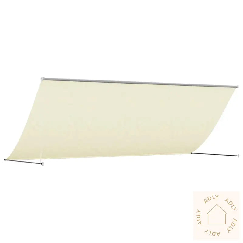 Uttrekkbar Markise Kremhvit 400X150 Cm Stoff Og Stål