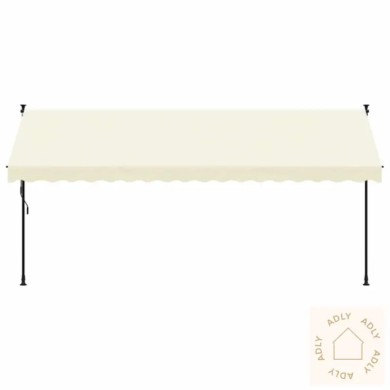 Uttrekkbar Markise Kremhvit 400X150 Cm Stoff Og Stål