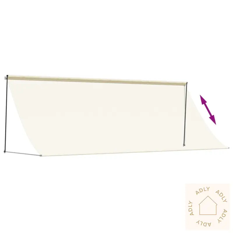 Uttrekkbar Markise Kremhvit 400X150 Cm Stoff Og Stål