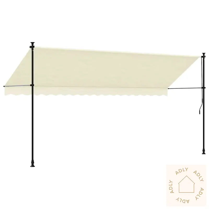 Uttrekkbar Markise Kremhvit 400X150 Cm Stoff Og Stål