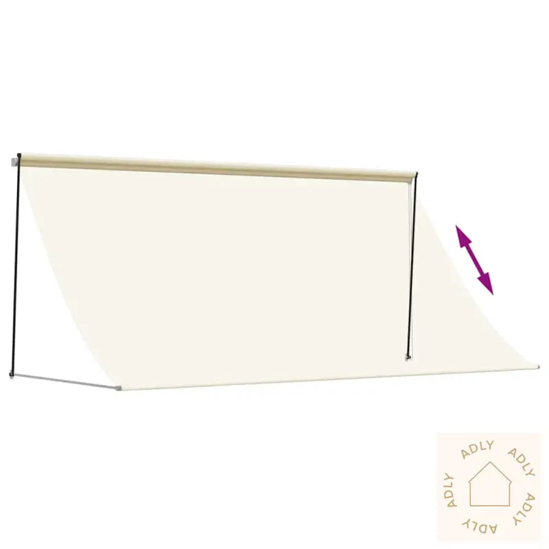 Uttrekkbar Markise Kremhvit 300X150 Cm Stoff Og Stål