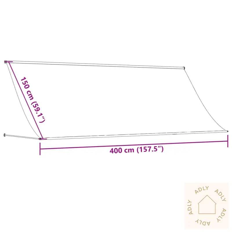 Uttrekkbar Markise Antrasitt 400X150 Cm Stoff Og Stål