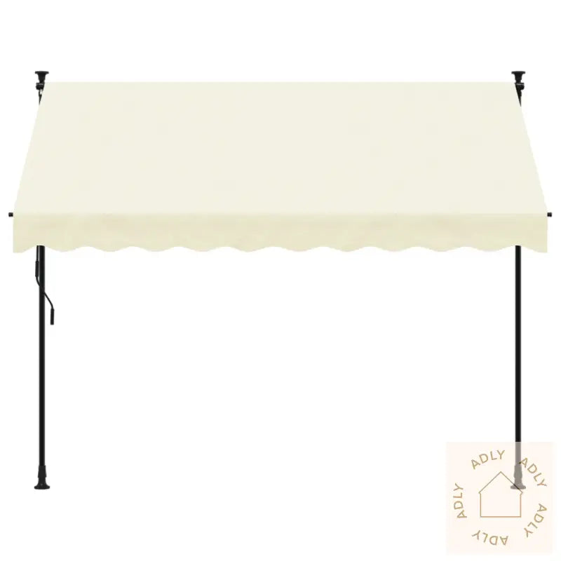 Uttrekkbar Markise Kremhvit 250X150 Cm Stoff Og Stål