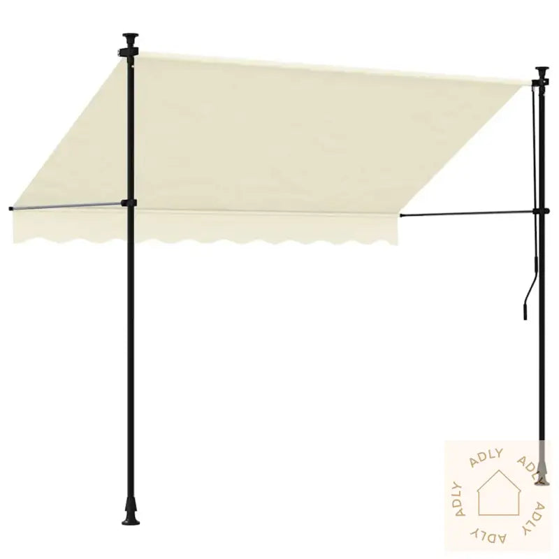 Uttrekkbar Markise Kremhvit 250X150 Cm Stoff Og Stål