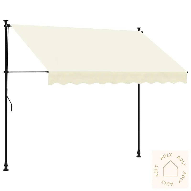 Uttrekkbar Markise Kremhvit 250X150 Cm Stoff Og Stål