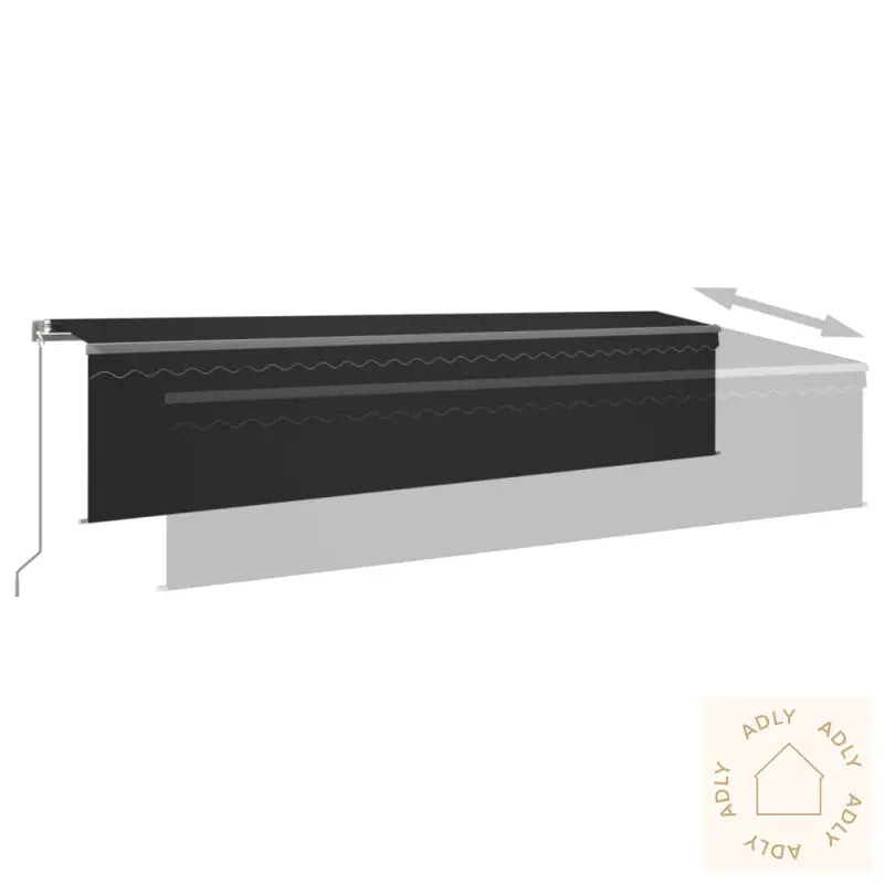Manuell Uttrekkbar Markise Med Rullegardin Led 6X3 M Antrasitt